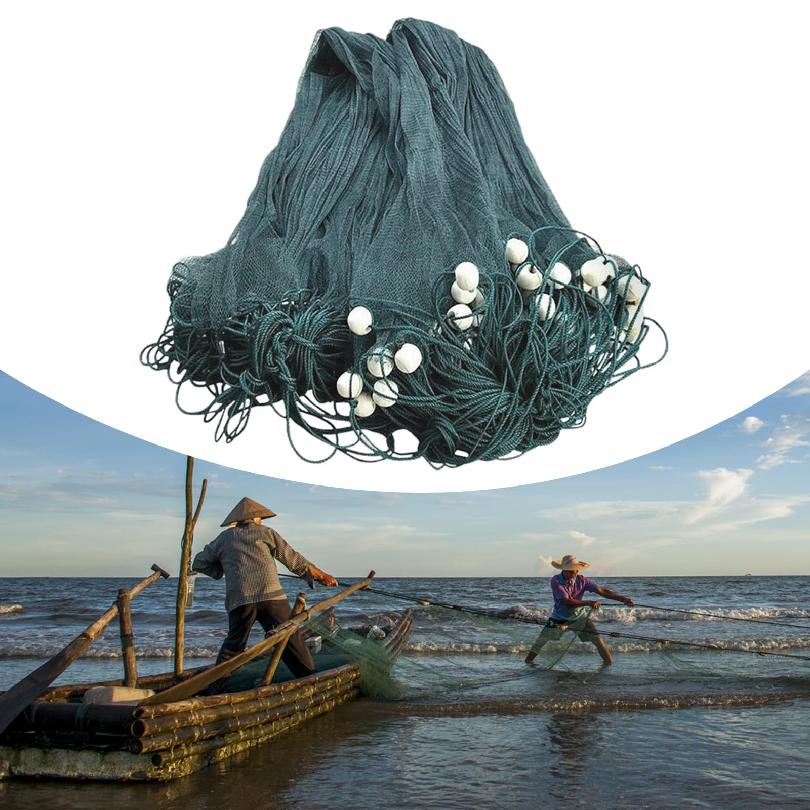 Green color helps the Ropoana net blend with water surroundings