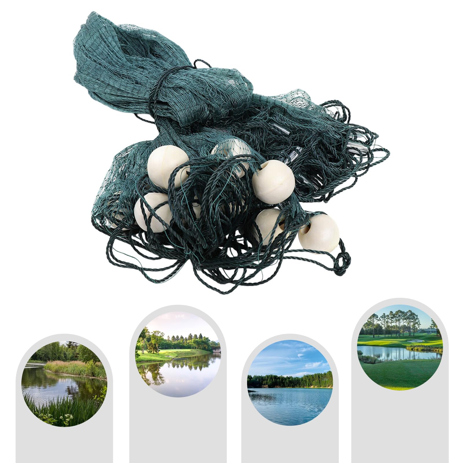 Stable setup aided by floats and weights on the Ropoana net