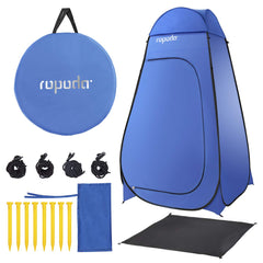 ROPODA pop up tent front view showing spacious private space for changing or showering