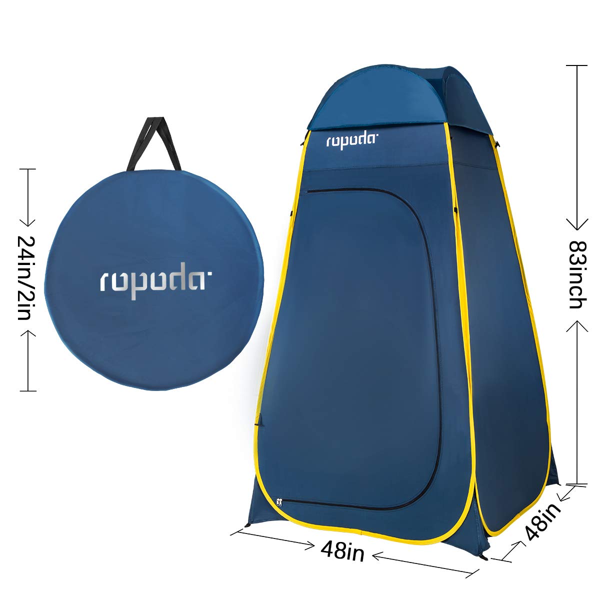 Ropoda Pop Up Tent side pocket for storing phone and essentials.