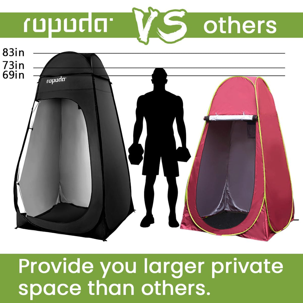 ropoda privacy tent with side pocket stores phone and essentials during outdoor activities