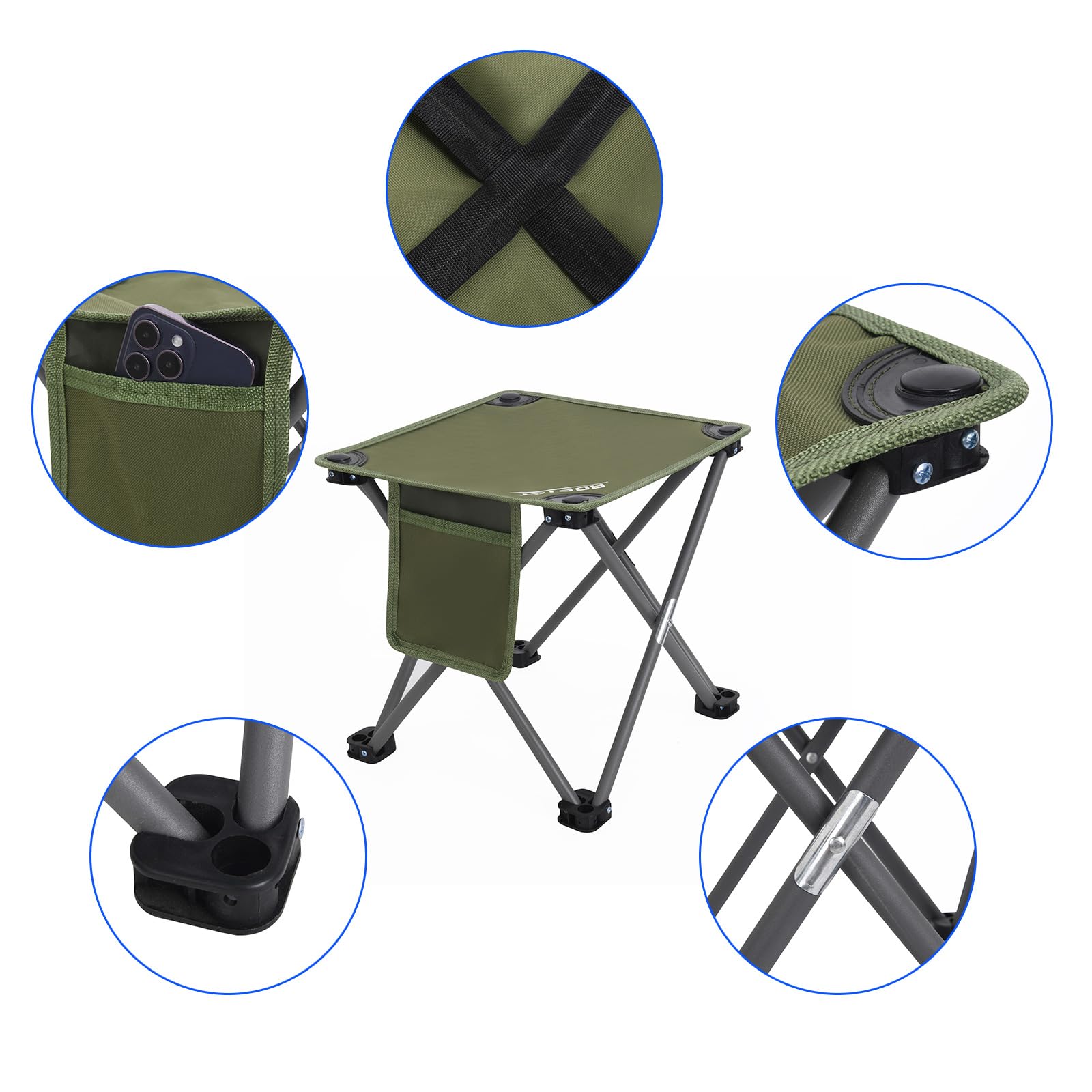 Roptat camping stool with carry bag ready for backpacking and travel.