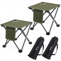 Roptat camping stool folded compact for easy transport and storage.