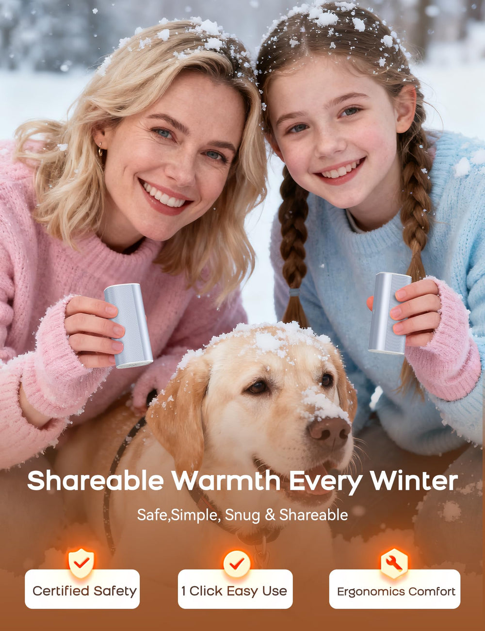 RORRY hand warmers magnetic design illustrates dual-use options for shared or individual warmth.
