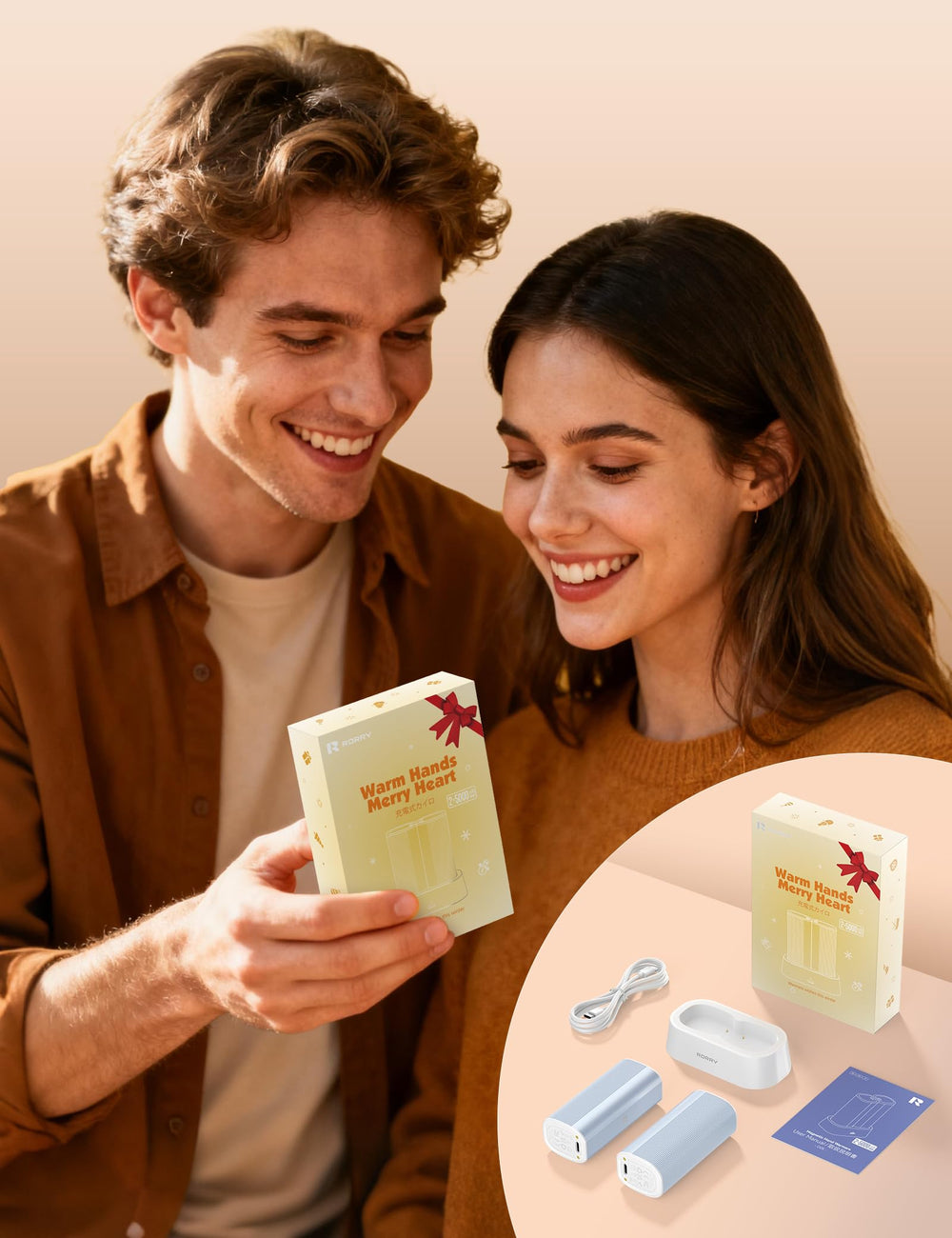 RORRY hand warmers lipstick-sized portability ideal for pockets and gloves.