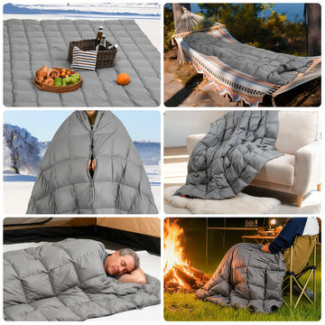 ROSE FEATHER Down Camping Blanket footbox configuration for snug sleeping comfort