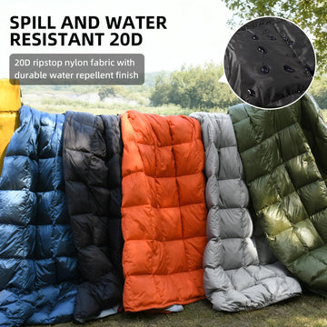 ROSE FEATHER Down Camping Blanket corner loops secure it as a picnic blanket.