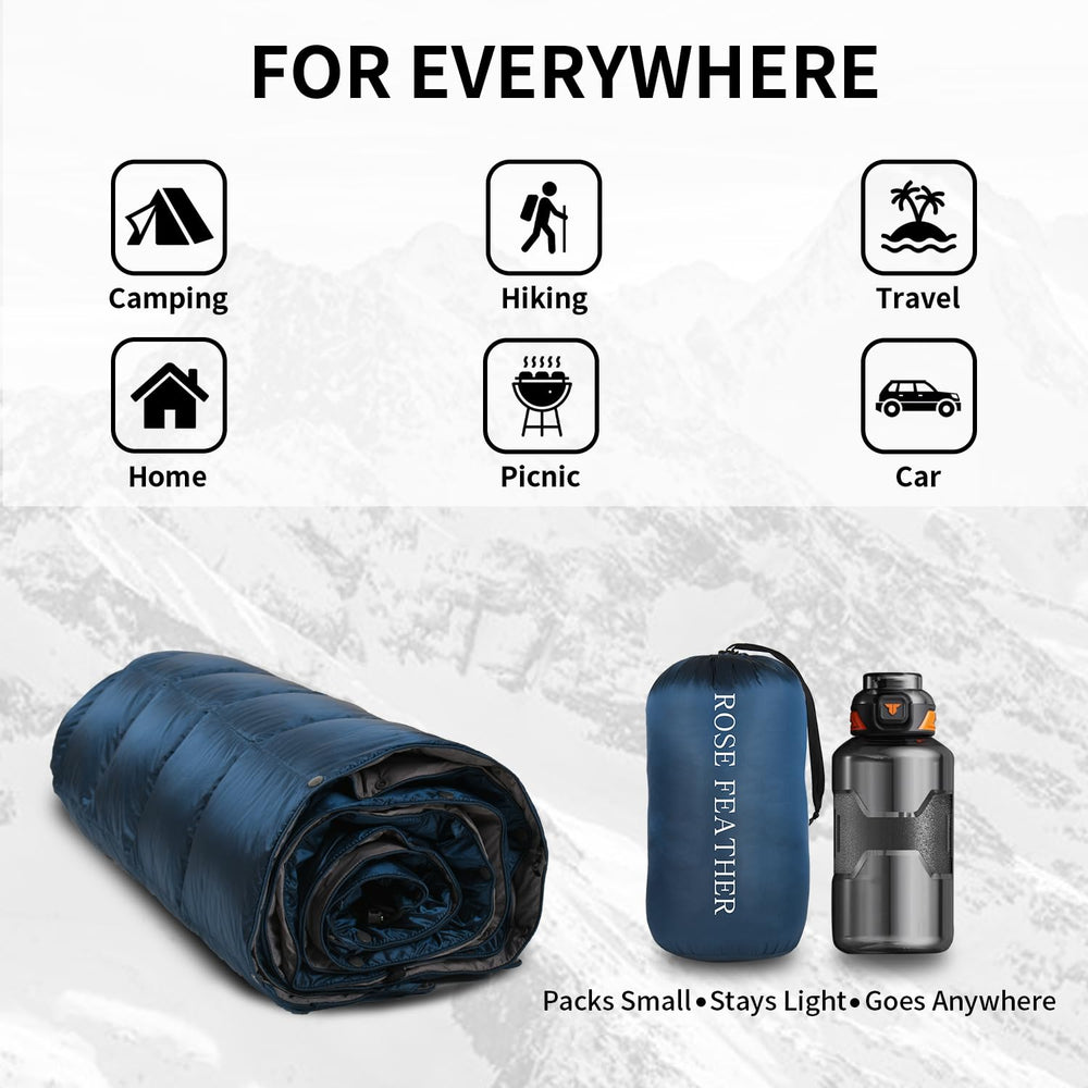 ROSE FEATHER rope lock creates a cozy sleeping-bag alternative.