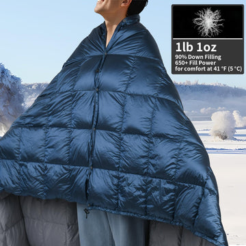 ROSE FEATHER blanket converts to poncho for hands-free warmth on hikes.