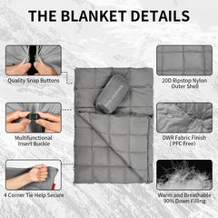 ROSE FEATHER down camping blanket waterproof windproof keeps you dry and wind-safe outdoors.