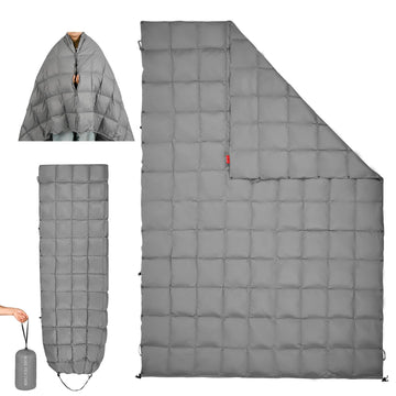 ROSE FEATHER down camping blanket wearable keeps you warm outdoors.