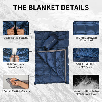 ROSE FEATHER windproof buckle keeps the blanket snug against chilly gusts.