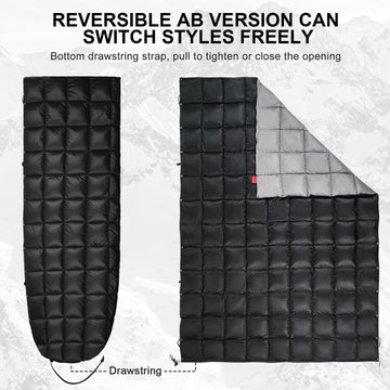 ROSE FEATHER Down Camping Blanket windproof design shields you from cold gusts.