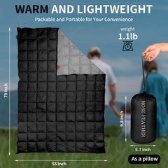 ROSE FEATHER waterproof nylon blanket keeps you dry in unexpected splashes.