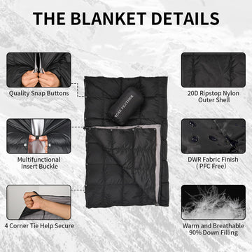 ROSE FEATHER windproof blanket with buckle keeps you shielded from gusts.