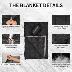 ROSE FEATHER windproof blanket with buckle keeps you shielded from gusts.