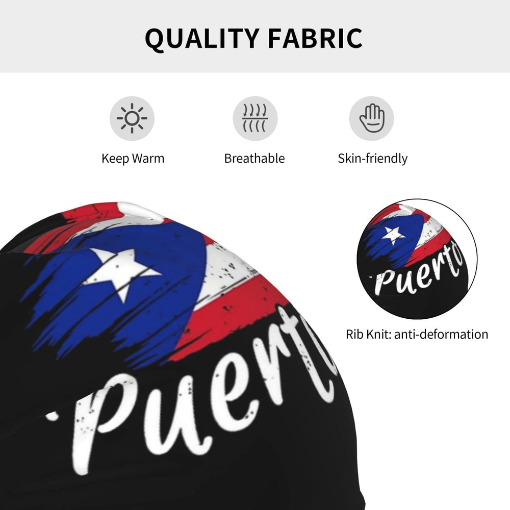 ROSIHODE Puerto Rico Flag Beanie versatile for outdoor activities and sports.