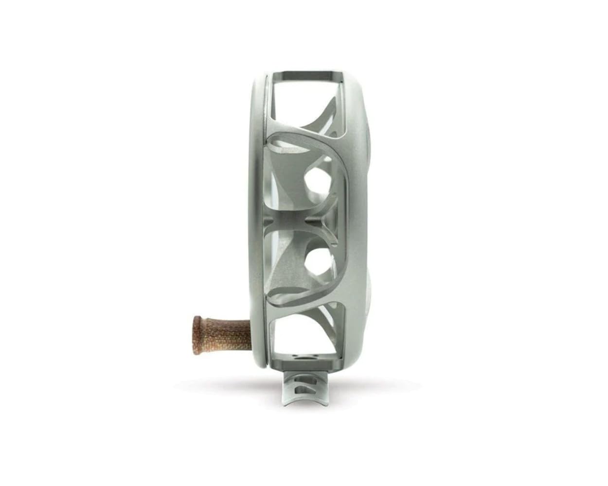 Ross Colorado Fly Reel Matte Platinum finish detail on rugged surface