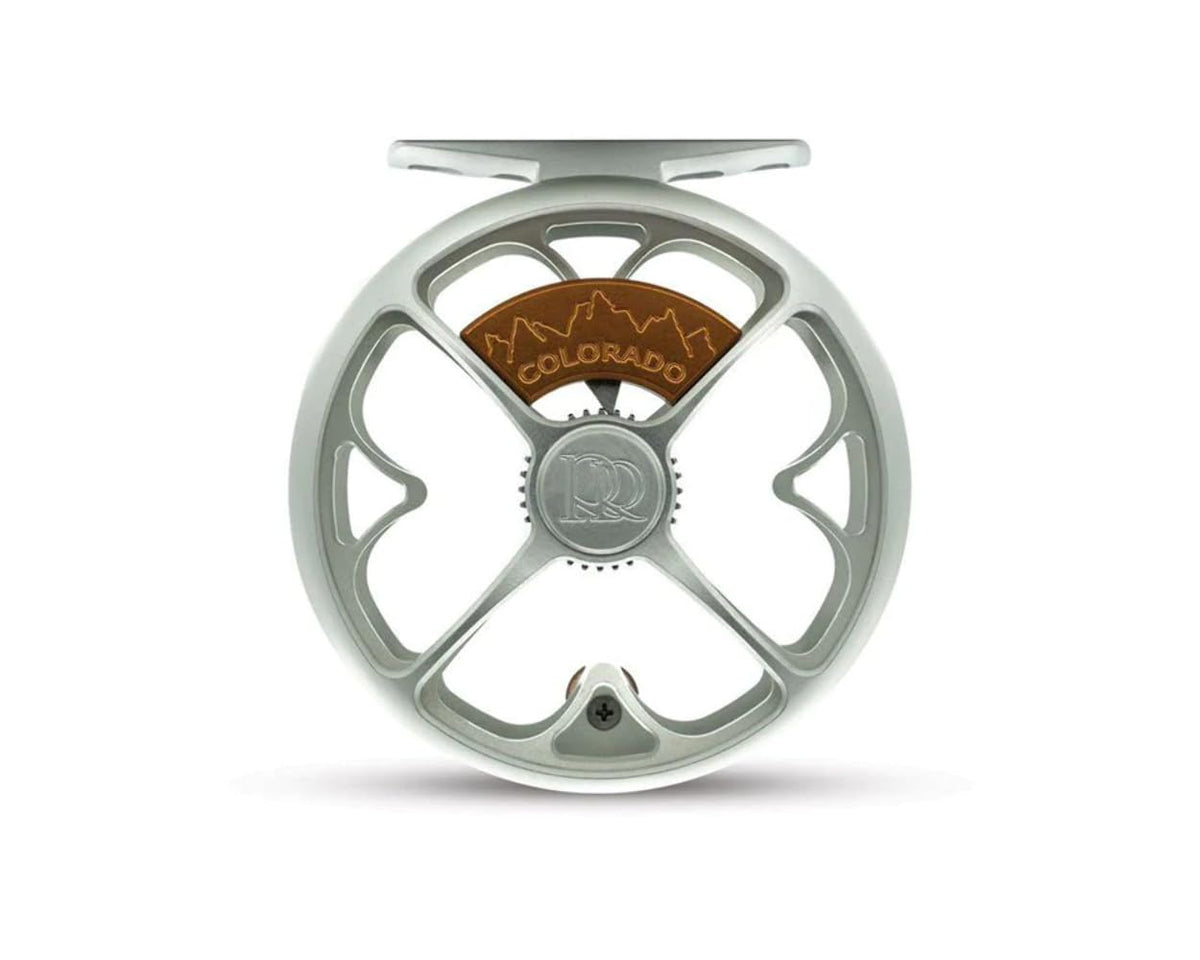 Ross Colorado Fly Reel Matte Platinum front view showing balanced design for river casting
