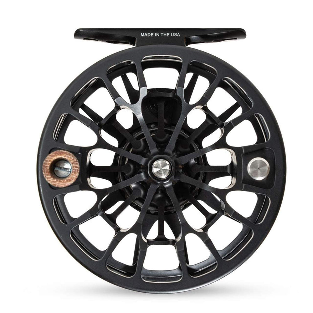 Ross Reels Animas spool detail in matte black