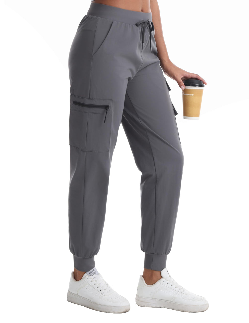 Rrosseyz pants carbon grey cargo pocket close-up highlighting organized gear on hikes