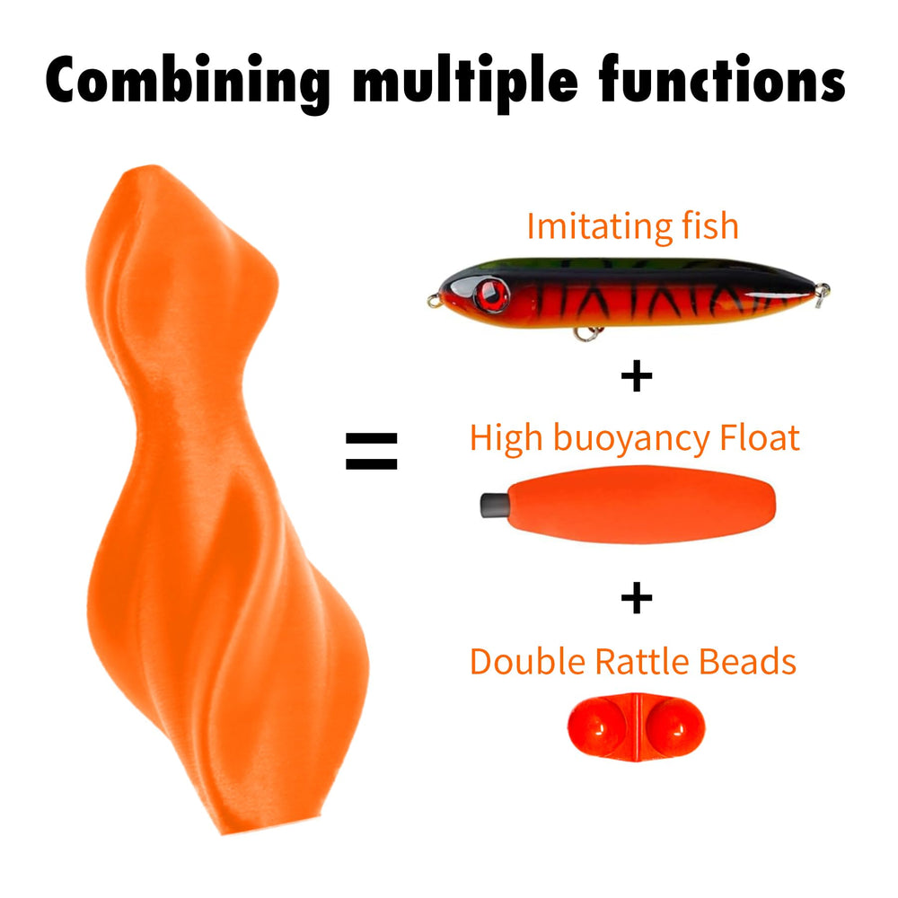 Green rotating catfish float—high buoyancy design