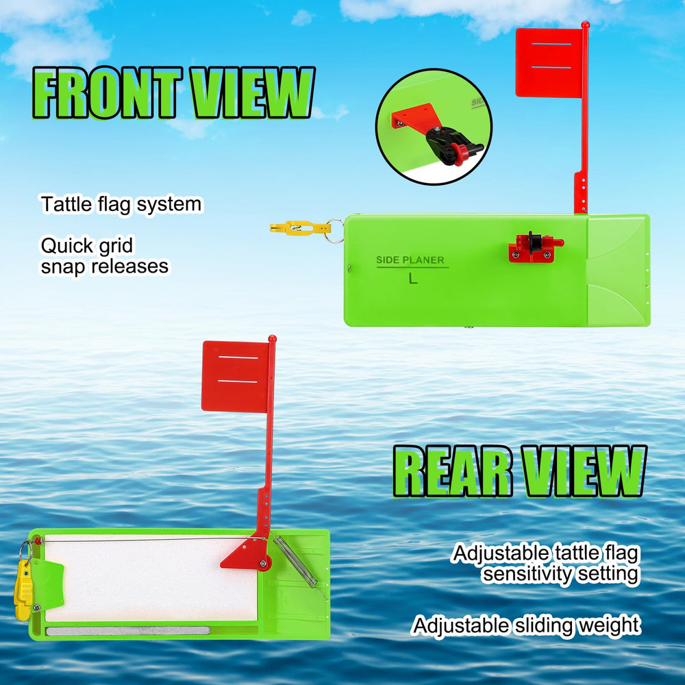 Rotatingpals planer board adjustable-weight setup enhances buoyancy control.