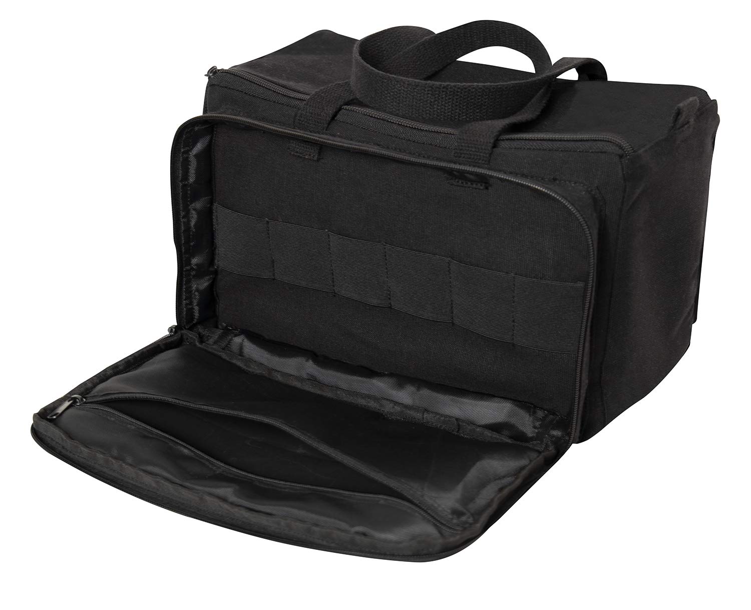 Rothco 19289 side pocket secures mags for quick range access.
