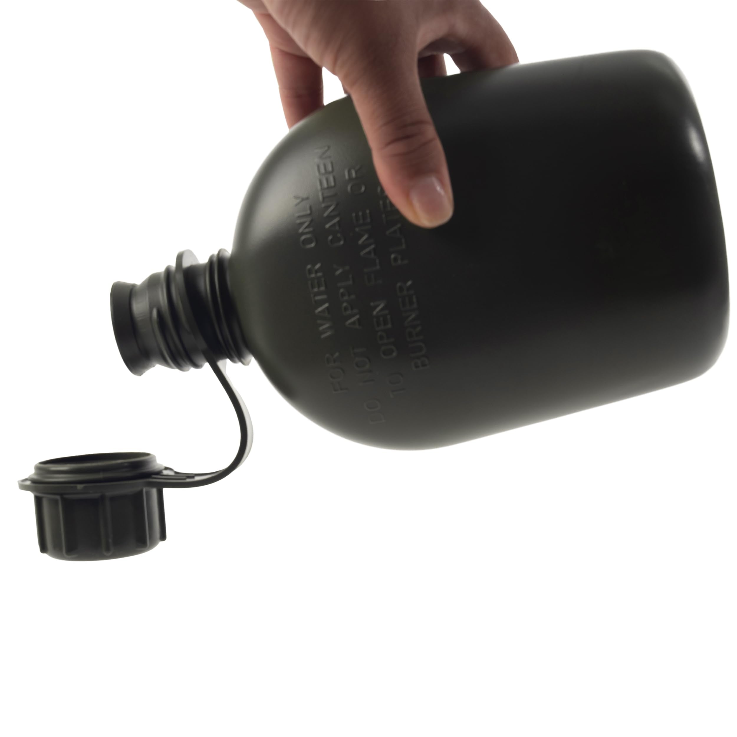 Rothco 1qt canteen screw-cap demonstrating secure closure