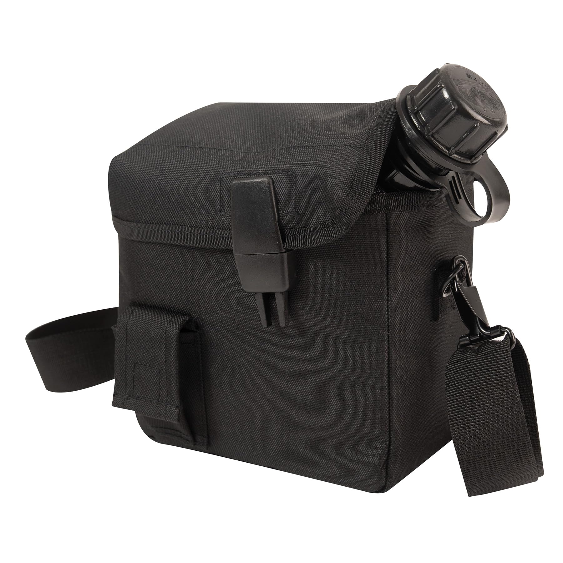Rothco 22190 MOLLE 2 QT bladder canteen cover in black, ready for modular packs