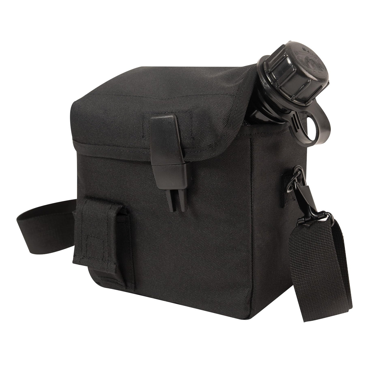 Rothco 22190 MOLLE 2 QT bladder canteen cover in black, ready for modular packs