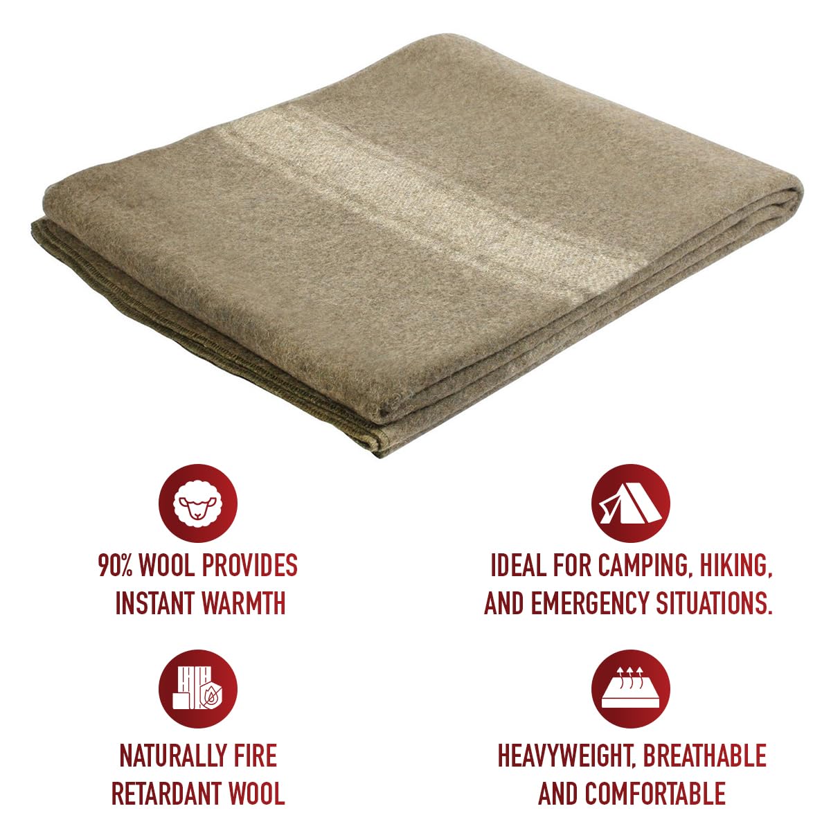 Rothco 22192 European surplus wool blanket used as bed throw for comfort.