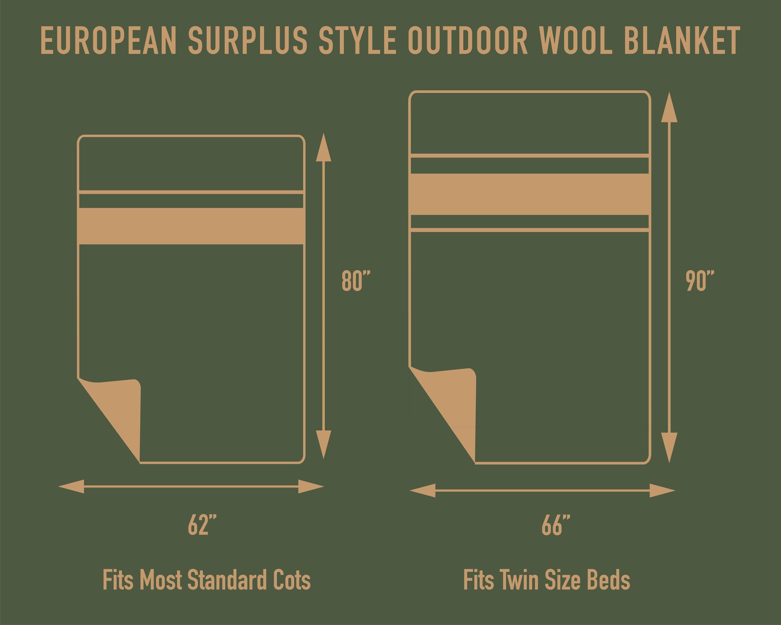 Rothco 22192 European surplus wool blanket packed for camping, ready for outdoor warmth.