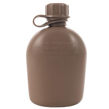 Rothco 3-Piece 1-Quart Canteen with closed cap for reliable outdoor hydration.