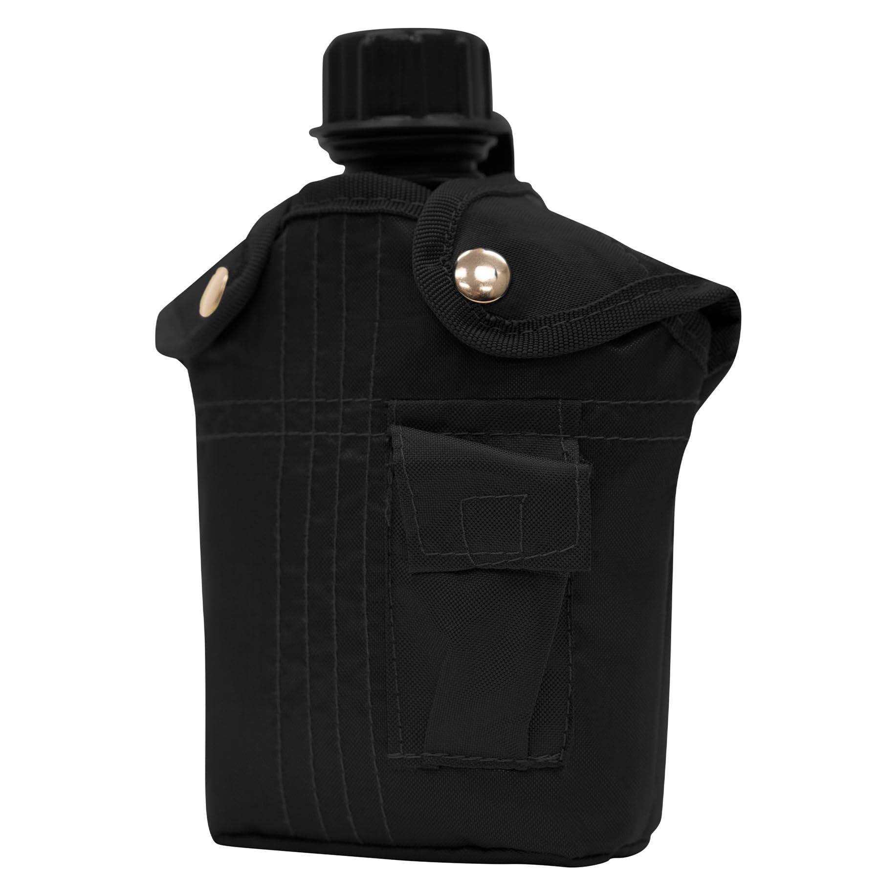 Rothco cover demonstrates snug protection for the canteen on trails.