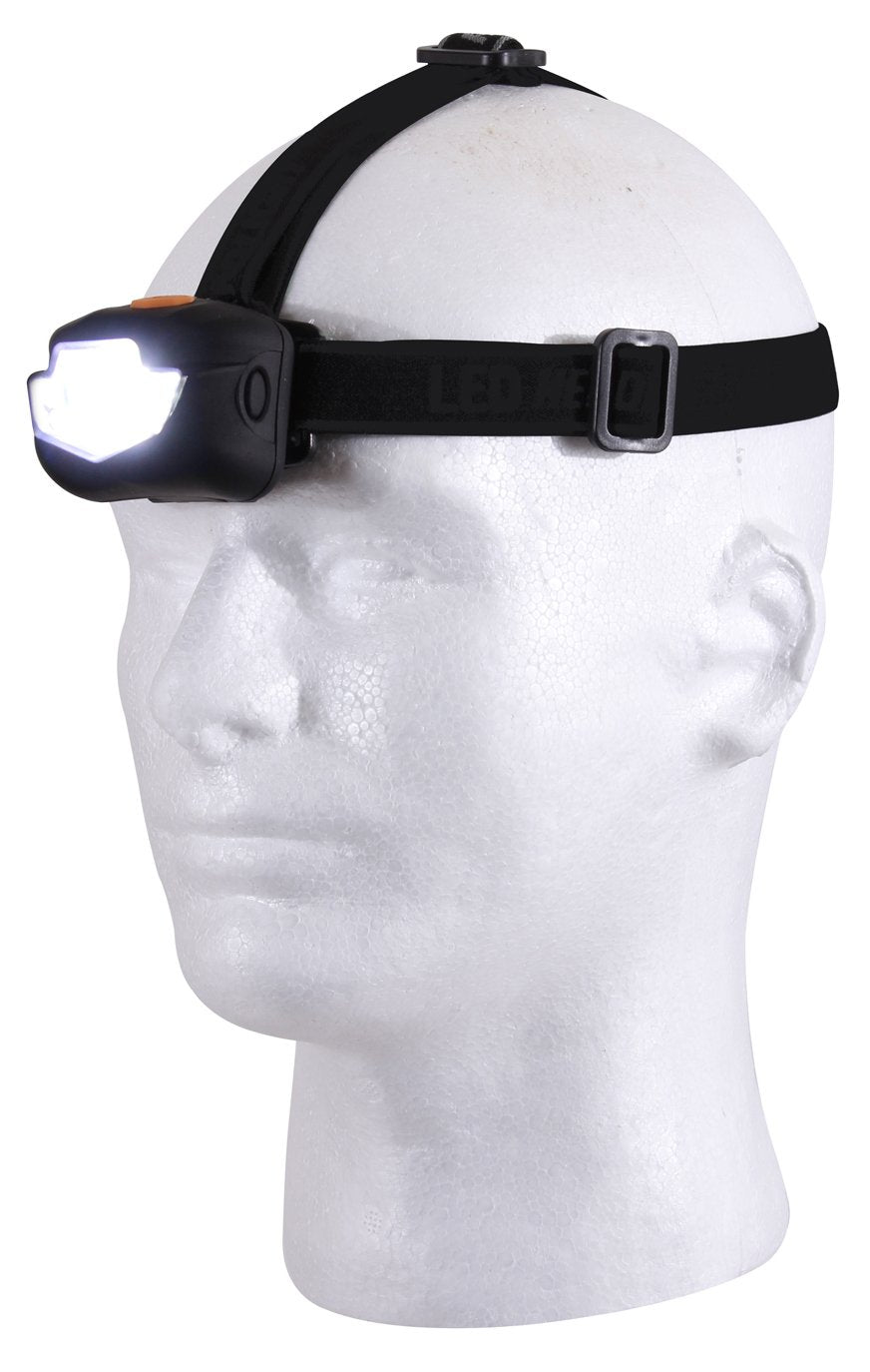 Rothco headlamp with side lights for night navigation.