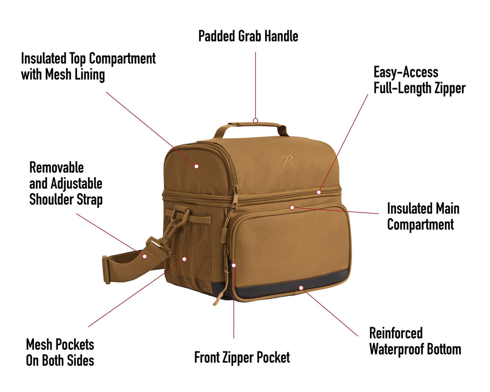 Rothco 925 Lunch Cooler front zip pocket stores napkins and utensils neatly