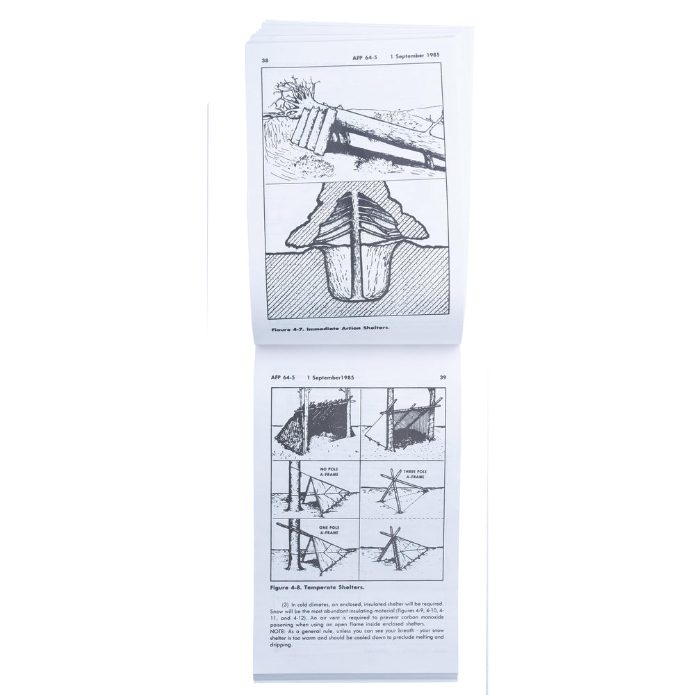 Inside pages of the Rothco manual with clear illustrations for practical survival skills.