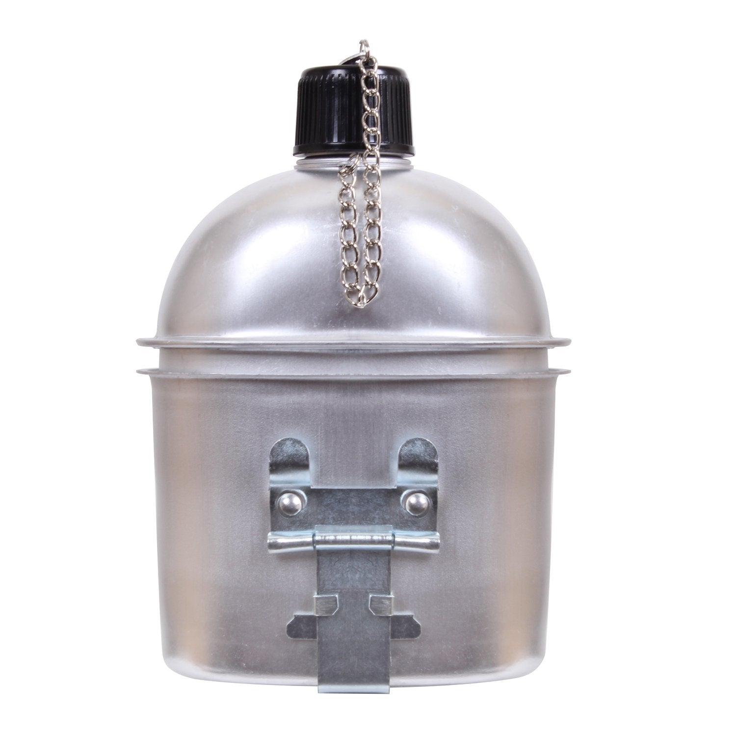 Rothco aluminum canteen attached to gear, compact and lightweight for easy carry