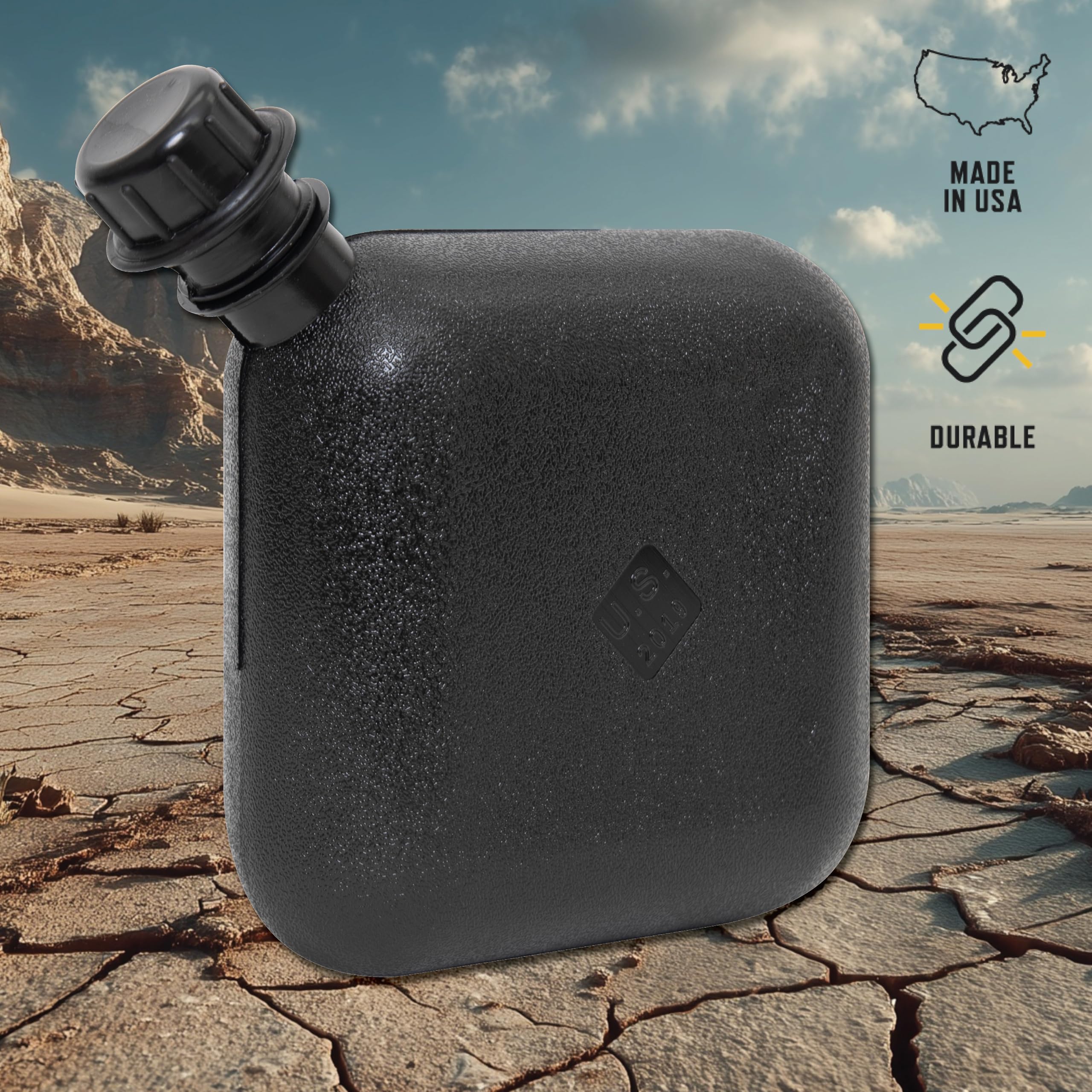 Rothco Bladder Canteen attached-cap prevents loss during filling and drinking.