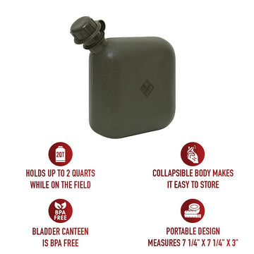 Rothco bladder canteen USA-made durability for rugged field use.