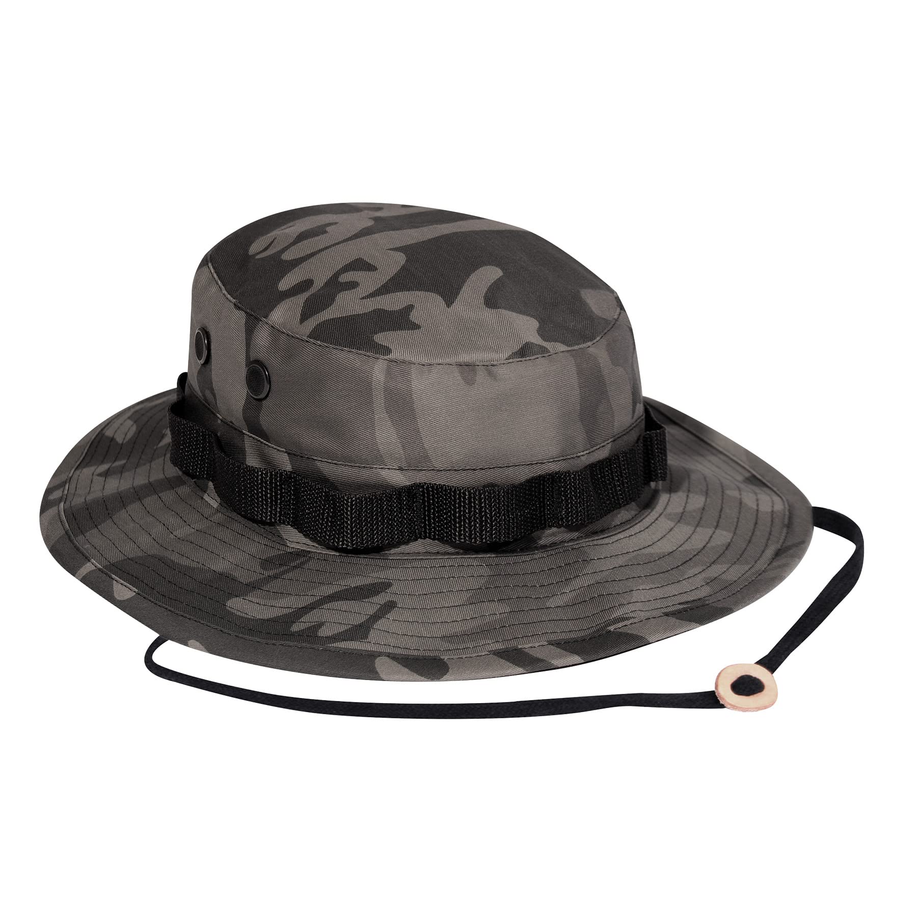 Rothco Boonie Hat front view with black camo for sun protection outdoors
