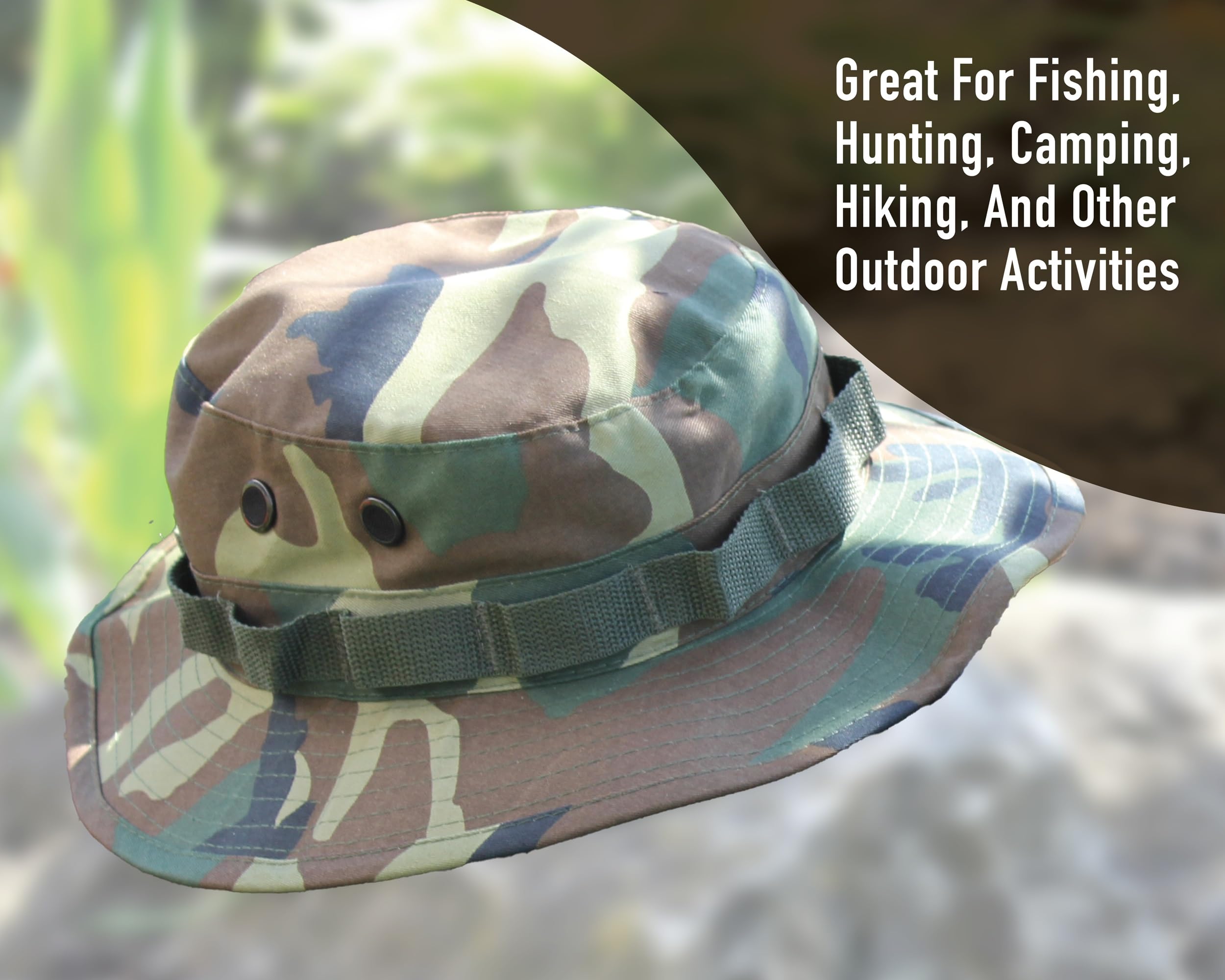 Rothco Boonie Hat red camo strap detail emphasizing adjustable chin strap