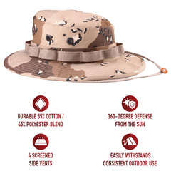 Rothco Boonie Hat wide brim provides 360-degree sun defense in bright conditions