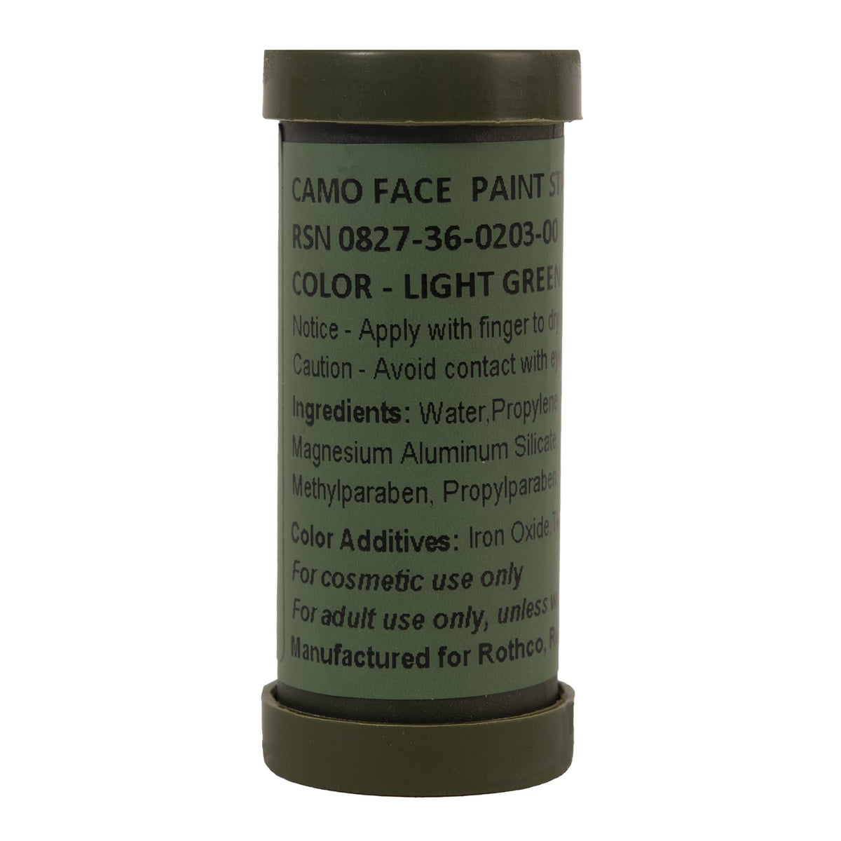 Rothco camo paint stick with dual colors for jungle concealment and quick field use.