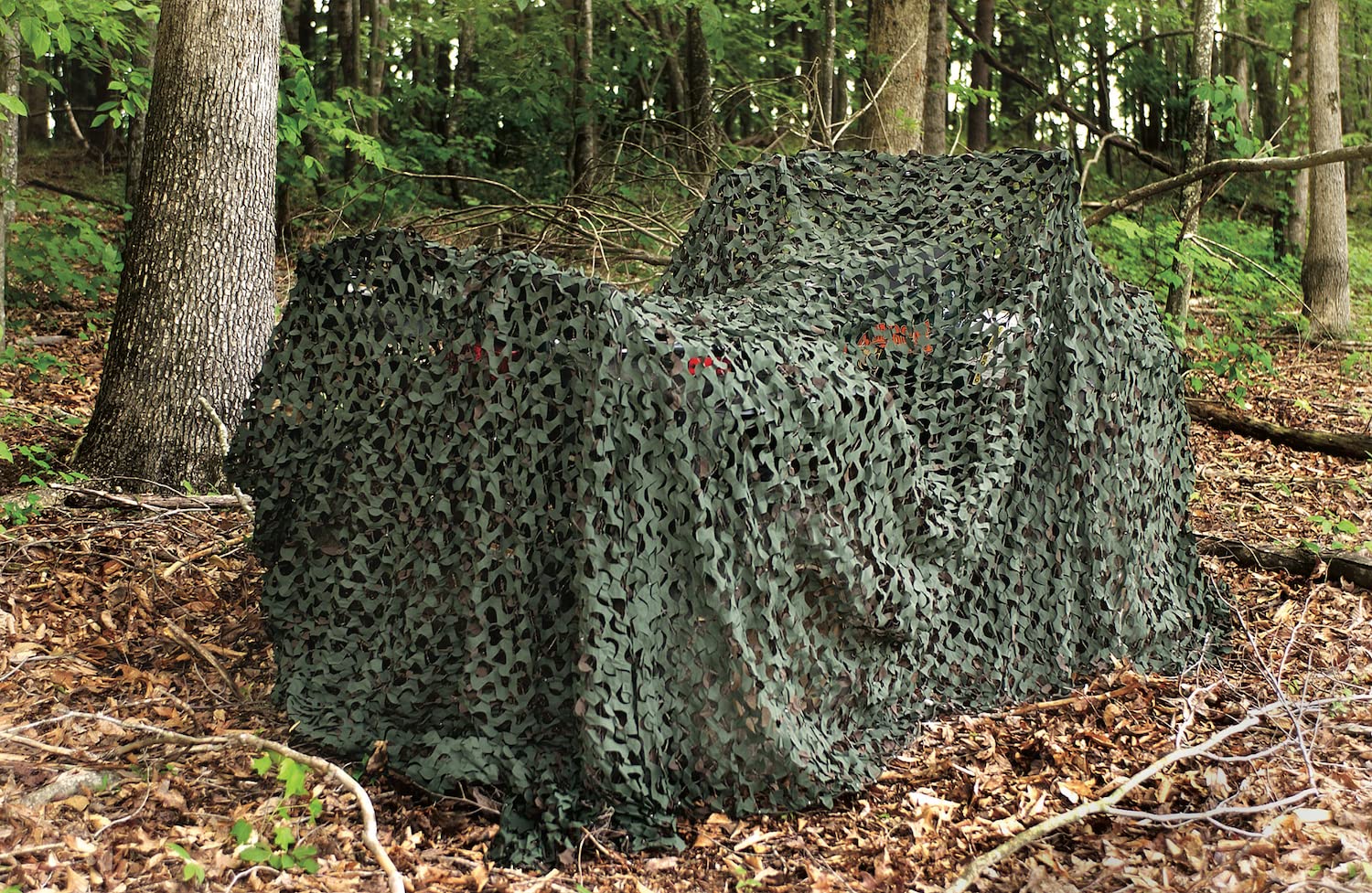 Rothco camouflage net with attached mesh for structure and anchoring