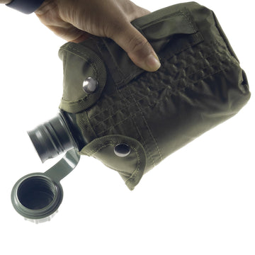 Rothco hiking gear attachment keeps the bottle within reach on trails.