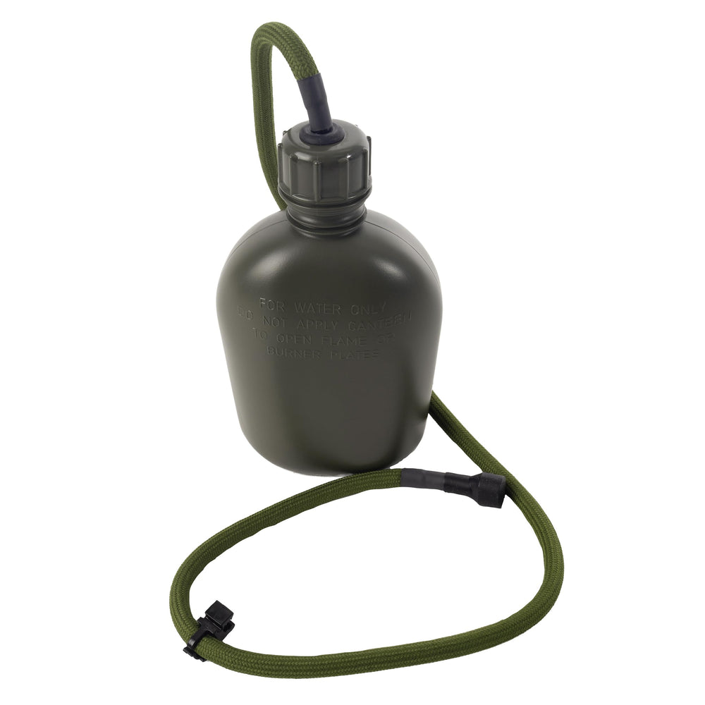 Rothco Canteen Straw Kit clip holds valve in position for hands-free sipping.