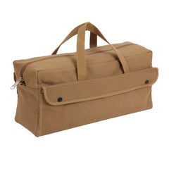 Rothco Canvas Jumbo Mechanic Tool Bag hard bottom provides stable support for heavy tools.