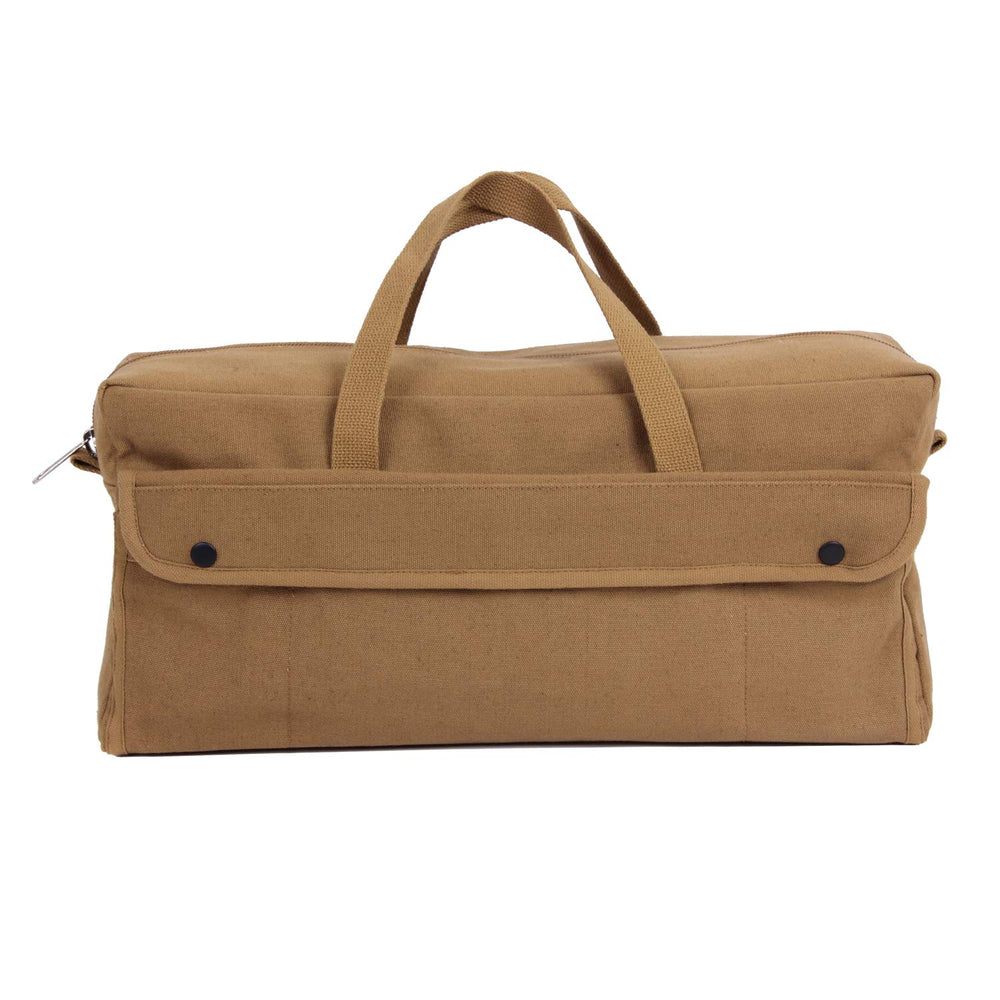 Rothco Canvas Jumbo Mechanic Tool Bag zipper and handles enable easy transport between jobs.